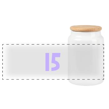 15. 15 YEARS. 15th ANNIVERSARY. 15 YEAR ANNIVERSARY. - Panoramic Cookie Jar with Wooden Lid - white - Front
