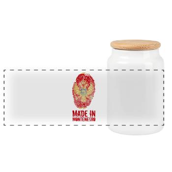 Made in Montenegro / Gemacht in Montenegro - Panorama Keksdose mit Holzdeckel - Weiß - Vorne