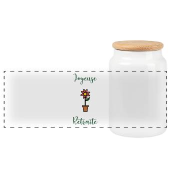 RETRAITE. BONNE RETRAITE. JOYEUSE RETRAITE - Boîte à biscuits avec couvercle en bois - blanc - Devant