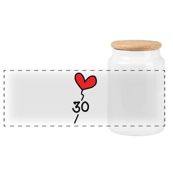 30. 30 ANS. 30e ANNIVERSAIRE. ANNIVERSAIRE 30 ANS. - Boîte à biscuits avec couvercle en bois - blanc - Devant