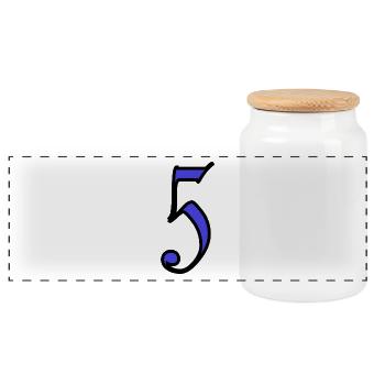 5. 5 YEARS. 5th ANNIVERSARY. 5 YEAR ANNIVERSARY - Panoramic Cookie Jar with Wooden Lid - white - Front