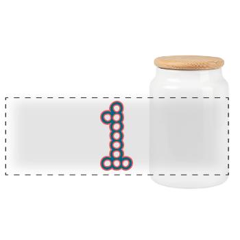 1. 1 year. 1st ANNIVERSARY. 1 YEAR ANNIVERSARY - Panoramic Cookie Jar with Wooden Lid - white - Front