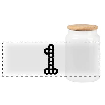 HAPPY BIRTHDAY. HAPPY BIRTHDAY. ANNIVERSARY. - Panoramic Cookie Jar with Wooden Lid - white - Front