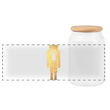 Nussknacker minimalistisch Gold Weihnachten deluxe - Panorama Keksdose mit Holzdeckel - Weiß - Vorne