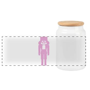 Nutcracker Christmas Pink Hearts Xmas Symbol - Panoramic Cookie Jar with Wooden Lid - white - Front