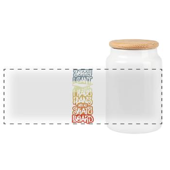 Sorry I Have Plans With My Skateboard - Panoramic Cookie Jar with Wooden Lid - white - Front