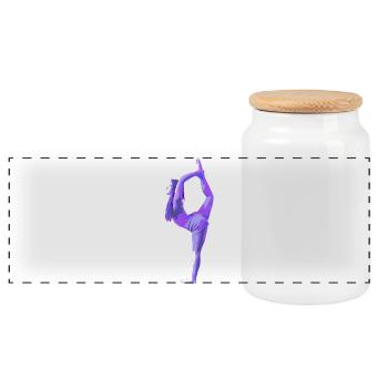 Yoga | Shiva's Dance Posture - Panoramic Cookie Jar with Wooden Lid - white - Front