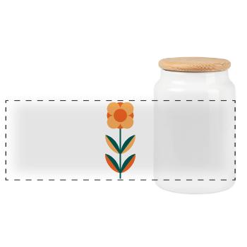 Design minimaliste de fleurs de coquelicot d’été - Boîte à biscuits avec couvercle en bois - blanc - Devant