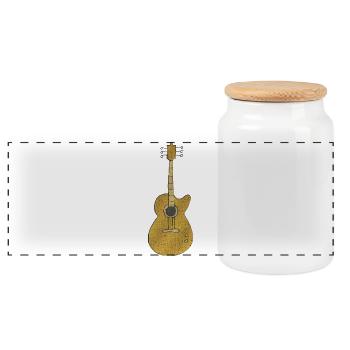 gitarre - Panorama Keksdose mit Holzdeckel - Weiß - Vorne