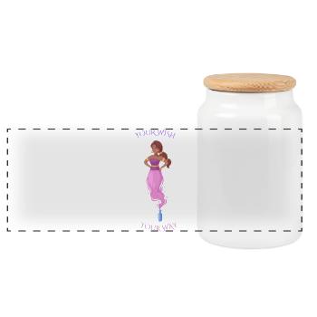 Génie - Boîte à biscuits avec couvercle en bois - blanc - Devant