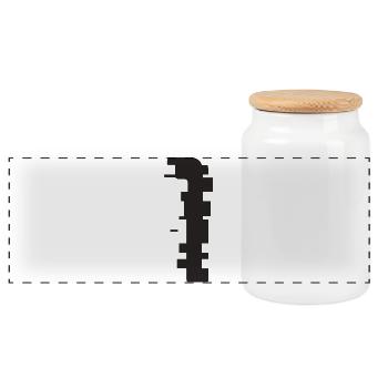 1 - Boîte à biscuits avec couvercle en bois - blanc - Devant