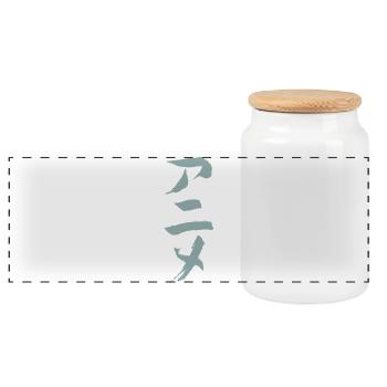 Anime (Animation) - In Japanese / INK - Panoramic Cookie Jar with Wooden Lid - white - Front