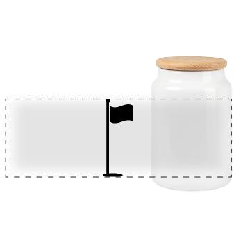 Drapeau de golf - Boîte à biscuits avec couvercle en bois - blanc - Devant