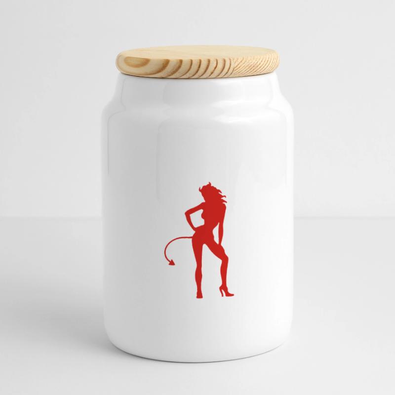 Devil - Devil Panoramic Cookie Jar with Wooden Lid