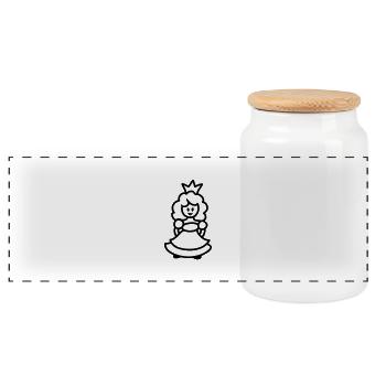 Princess - Line - Panoramic Cookie Jar with Wooden Lid - white - Front