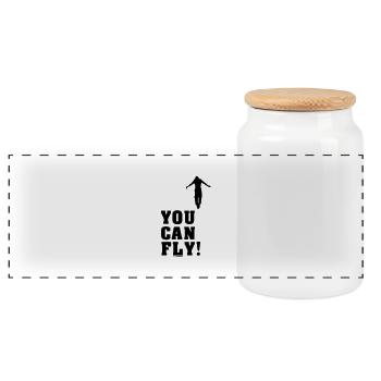 vous pouvez voler haut BLACK - Boîte à biscuits avec couvercle en bois - blanc - Devant