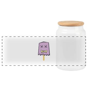 Ice Cream Monster - Panorama Keksdose mit Holzdeckel - Weiß - Vorne