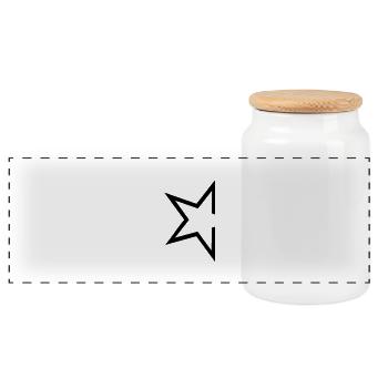 étoiles - Boîte à biscuits avec couvercle en bois - blanc - Devant