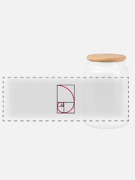 Fibonacci Kurve goldener Schnitt Art - Panorama Keksdose mit Holzdeckel - Weiß