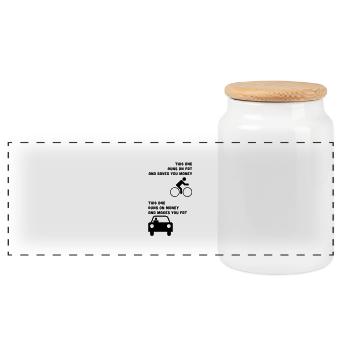 Fonctionne sur la graisse et vous permet - Boîte à biscuits avec couvercle en bois - blanc - Devant