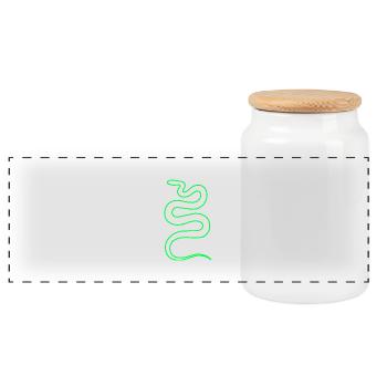 serpent - Boîte à biscuits avec couvercle en bois - blanc - Devant