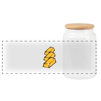 gold_po3 - Panoramic Cookie Jar with Wooden Lid - white - Front