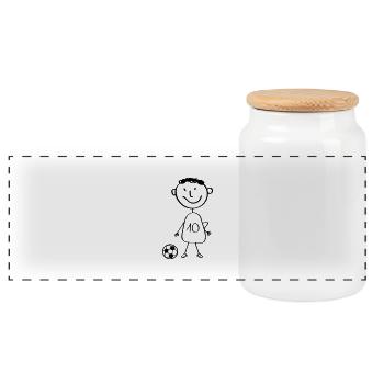 fussballer - Boîte à biscuits avec couvercle en bois - blanc - Devant