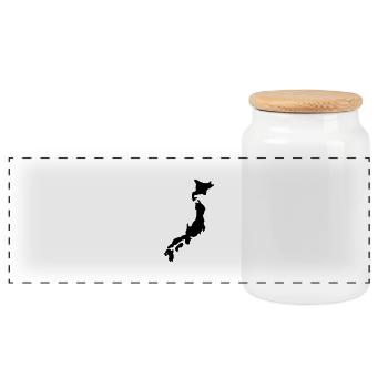 japan - Panorama Keksdose mit Holzdeckel - Weiß - Vorne