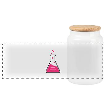chemist profession_2_g1p - Panoramic Cookie Jar with Wooden Lid - white - Front