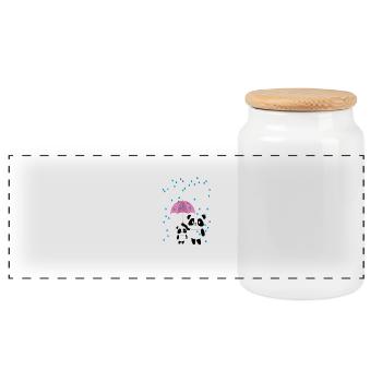 Beste große Schwester Panda Geschwister Mädchen - Panorama Keksdose mit Holzdeckel - Weiß - Vorne
