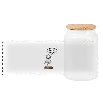 Mouette bulle Yolo - Boîte à biscuits avec couvercle en bois - blanc - Devant