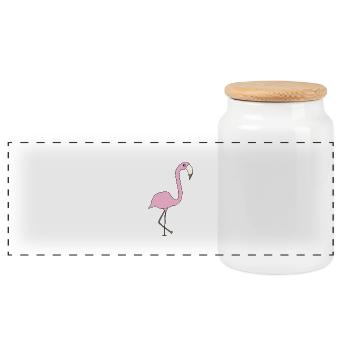 Rose flamant rose - Boîte à biscuits avec couvercle en bois - blanc - Devant