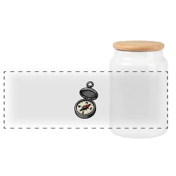 boussole - Boîte à biscuits avec couvercle en bois - blanc - Devant