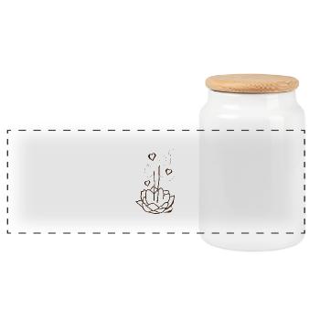 Incense - Panoramic Cookie Jar with Wooden Lid - white - Front
