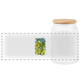 Retro Mermaid Vintage Ocean Vibes - Panoramic Cookie Jar with Wooden Lid - white - Front