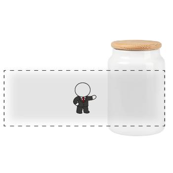 Gigi Banker - Panoramic Cookie Jar with Wooden Lid - white - Front