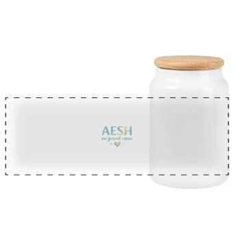 AESH au grand cœur - Boîte à biscuits avec couvercle en bois - blanc - Devant