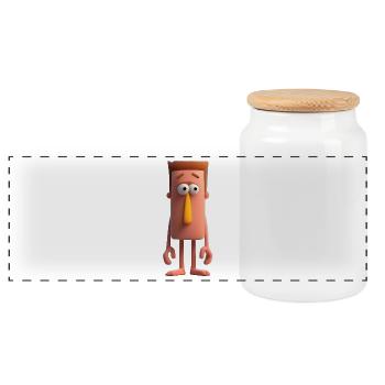 Mari - Boîte à biscuits avec couvercle en bois - blanc - Devant
