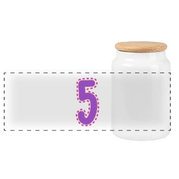 5. 5 YEARS. 5th ANNIVERSARY. 5 YEAR ANNIVERSARY - Panoramic Cookie Jar with Wooden Lid - white - Front
