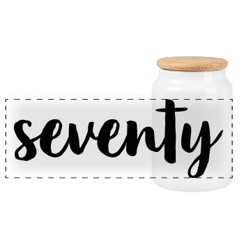 70 seventy 70th Birthday Gift Number 70 Number - Panoramic Cookie Jar with Wooden Lid - white - Front