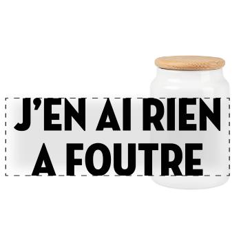 J'en ai rien à foutre / Humour / Drôle / Blague - Boîte à biscuits avec couvercle en bois - blanc - Devant