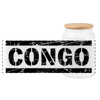 Congo - Panorama Keksdose mit Holzdeckel - Weiß - Vorne