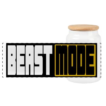 Modes Bête – Typographie en blocs gras - Boîte à biscuits avec couvercle en bois - blanc - Devant