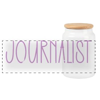 Journaliste fille fière cadeau doux - Boîte à biscuits avec couvercle en bois - blanc - Devant