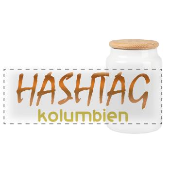 Geschenk für kolumbien - Panorama Keksdose mit Holzdeckel - Weiß - Vorne
