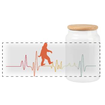 Bigfoot Sasquatch Cache-cache Dictons - Boîte à biscuits avec couvercle en bois - blanc - Devant