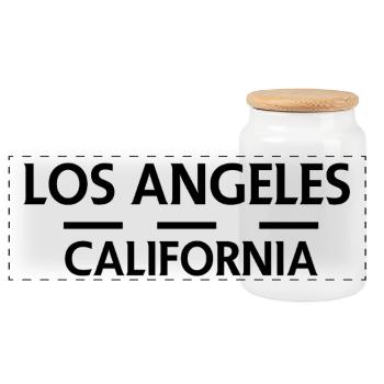 Los Angeles, Kalifornien - Panorama Keksdose mit Holzdeckel - Weiß - Vorne