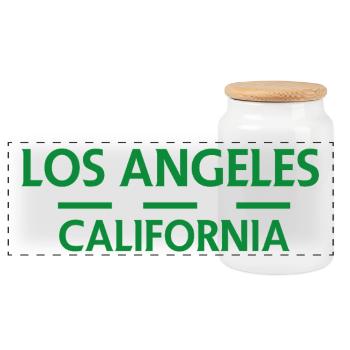 Los Angeles, Kalifornien - Panorama Keksdose mit Holzdeckel - Weiß - Vorne