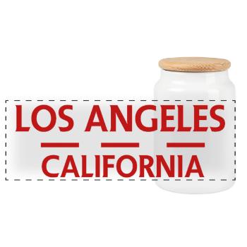 Los Angeles, Kalifornien - Panorama Keksdose mit Holzdeckel - Weiß - Vorne