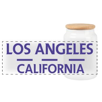 Los Angeles, Kalifornien - Panorama Keksdose mit Holzdeckel - Weiß - Vorne